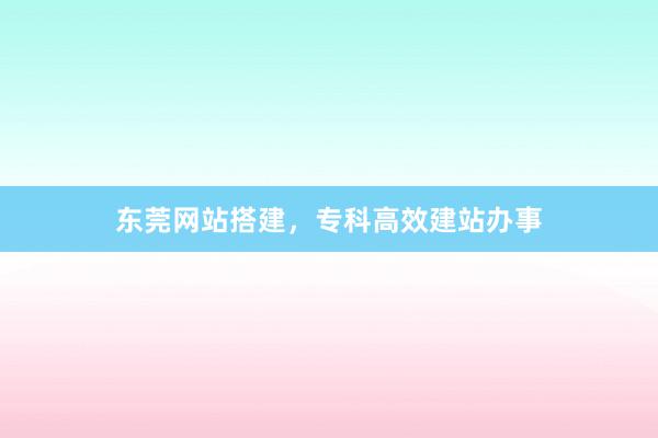 东莞网站搭建，专科高效建站办事