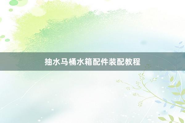 抽水马桶水箱配件装配教程