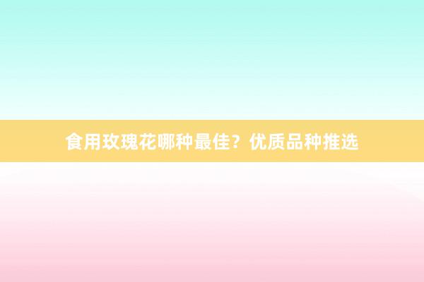 食用玫瑰花哪种最佳？优质品种推选